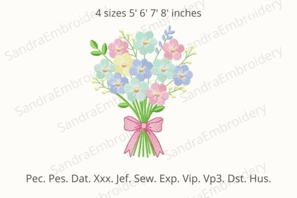 Download Flower Bouquet Machine Embroidery Design - Flower bouquet Collection